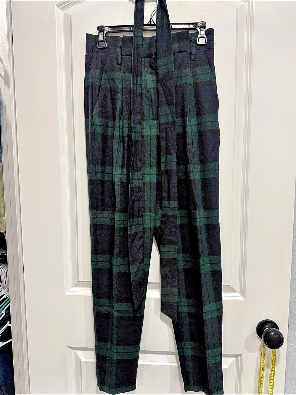Antonio Melani Plaid Trousers in Green & Black Size 2 Like New